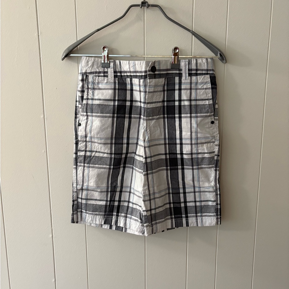 Shaun White White and Blue Plaid Shorts Casual boys Size 14 school preppy
